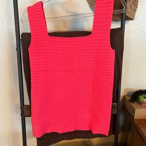 Vibrant Coral Sleeveless Top